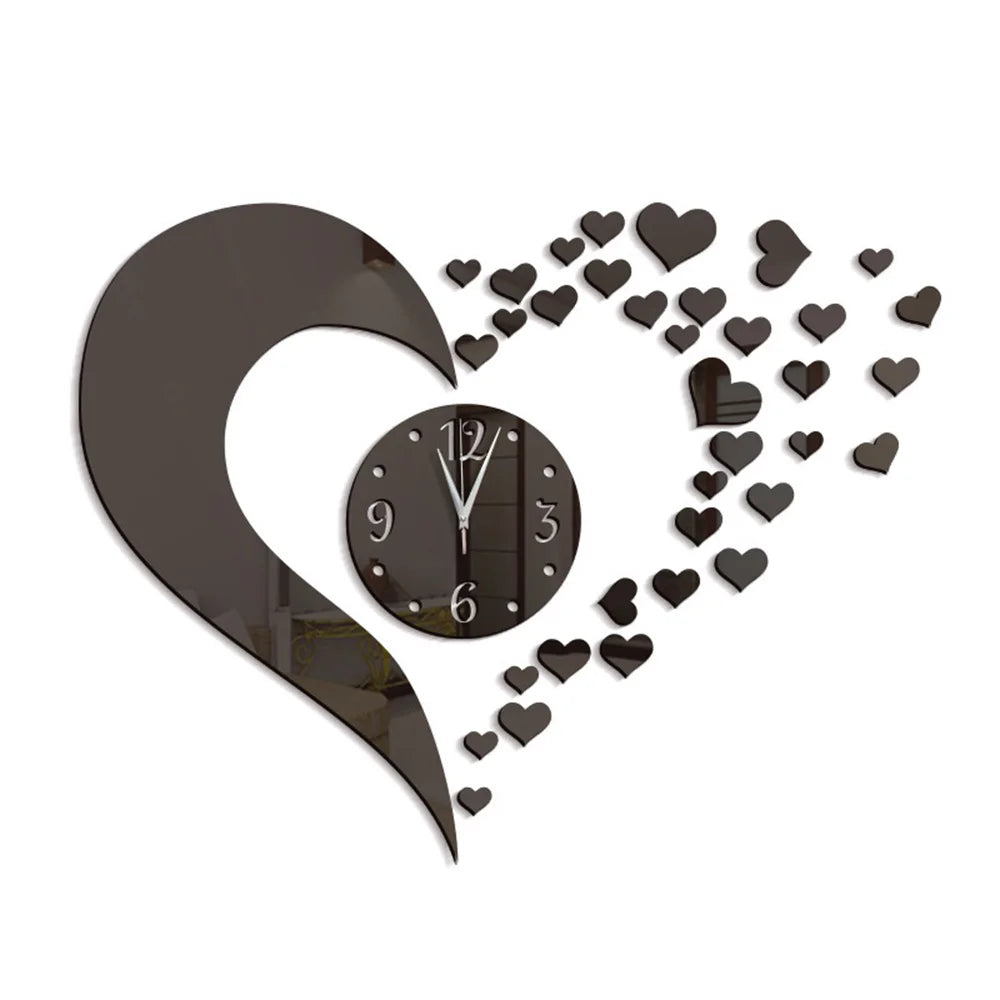 Reloj de Pared Espejo Acrílico Diseño Love