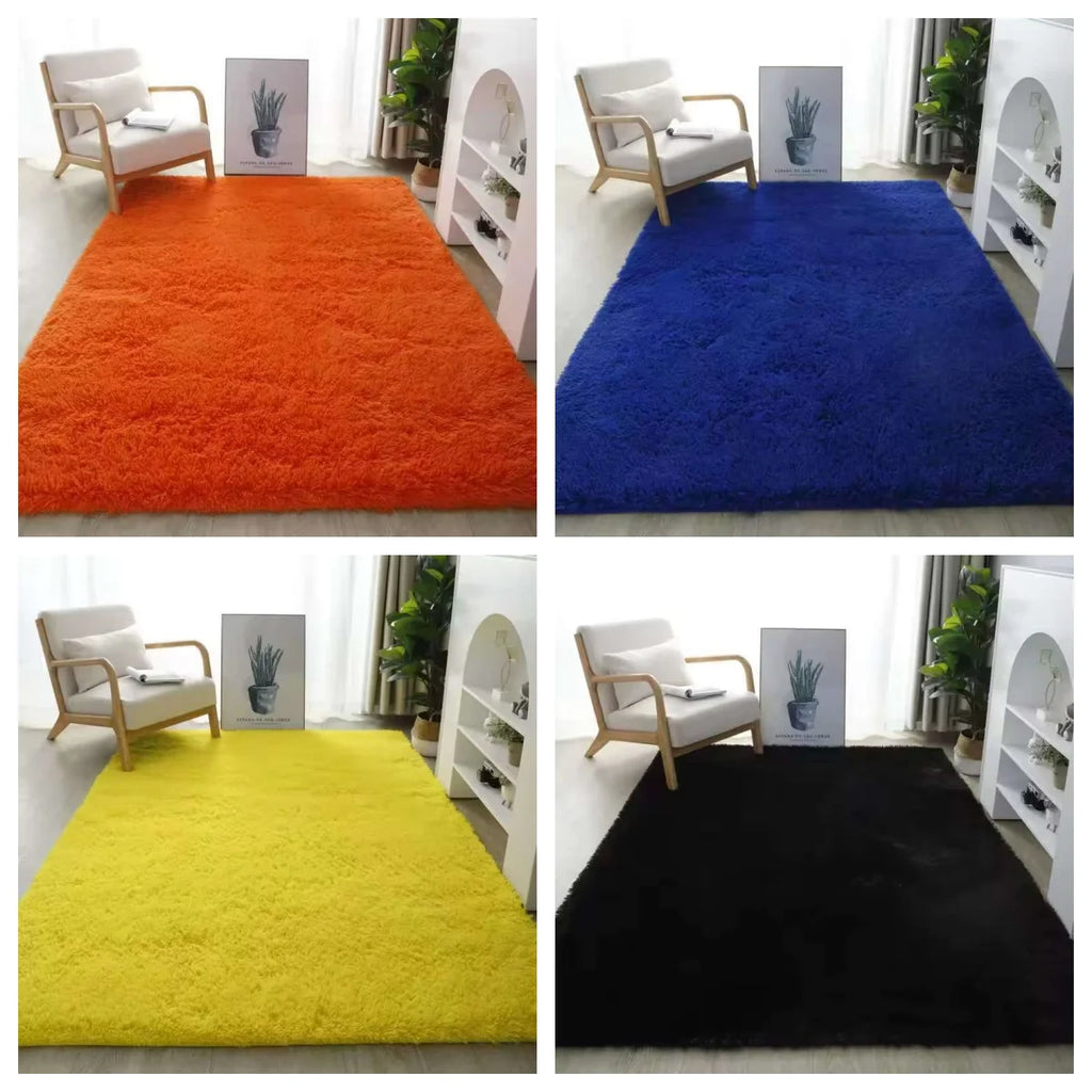 Alfombra Mullida Teñida con Lazo - Decoración Premium para Sala de Estar