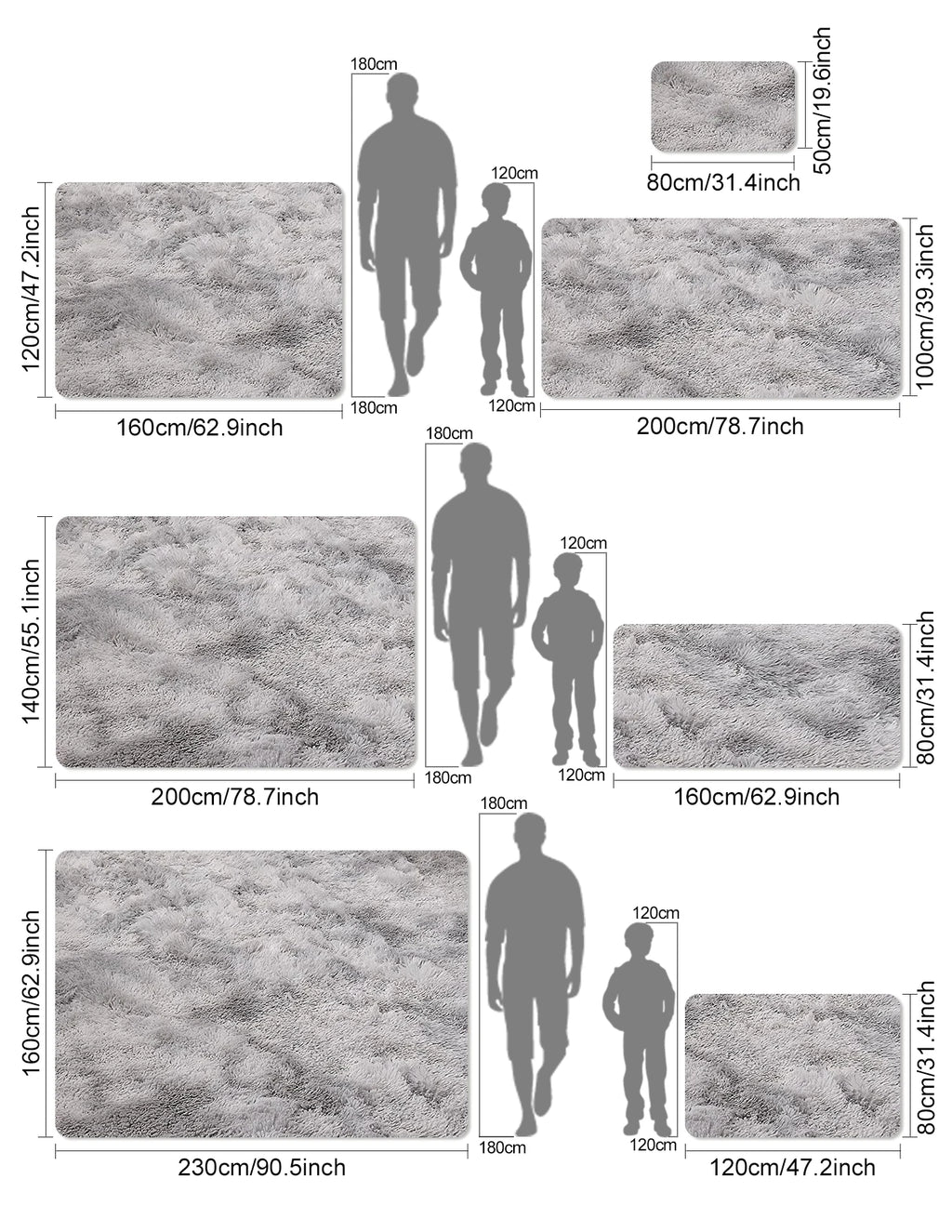 Alfombra Mullida Teñida con Lazo - Decoración Premium para Sala de Estar