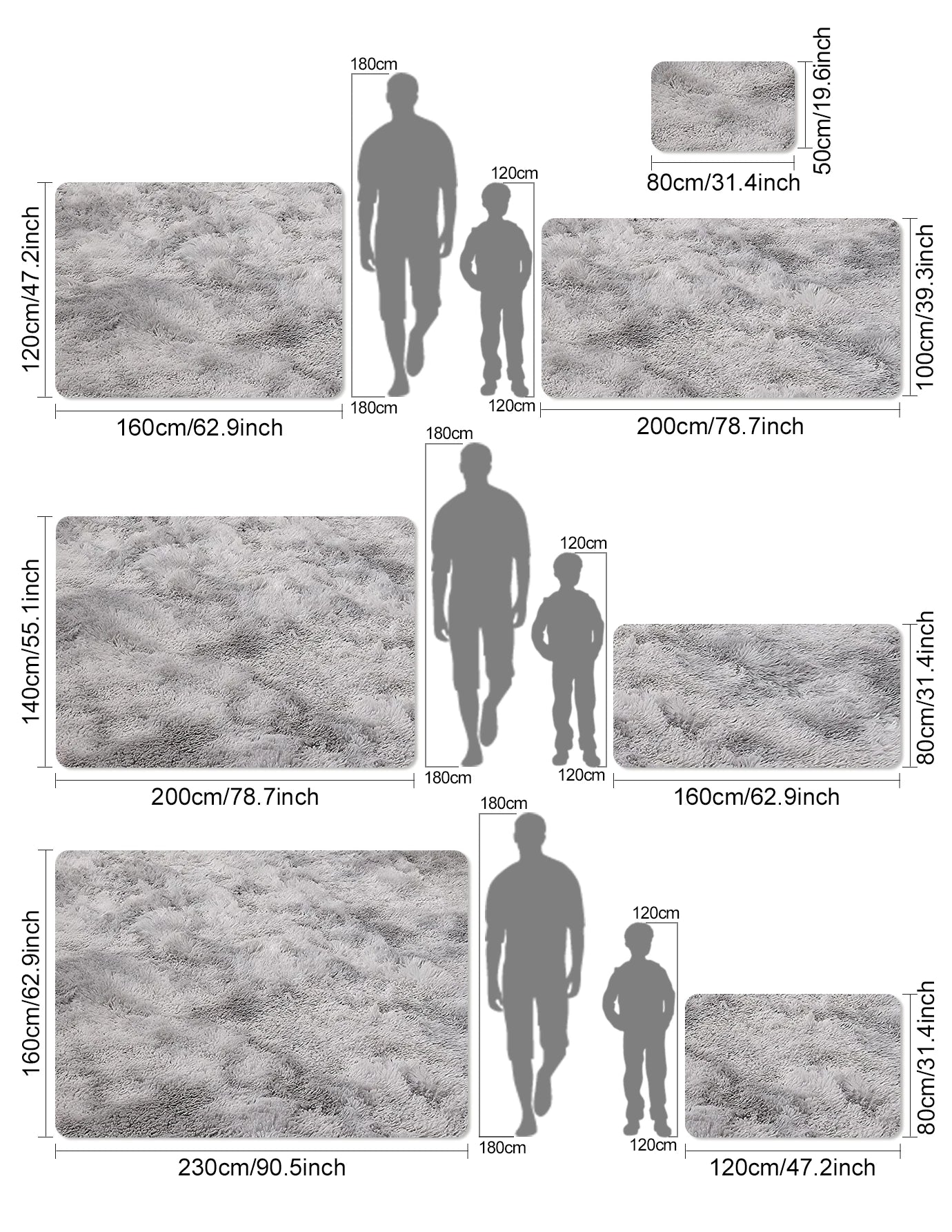 Alfombra Mullida Teñida con Lazo - Decoración Premium para Sala de Estar