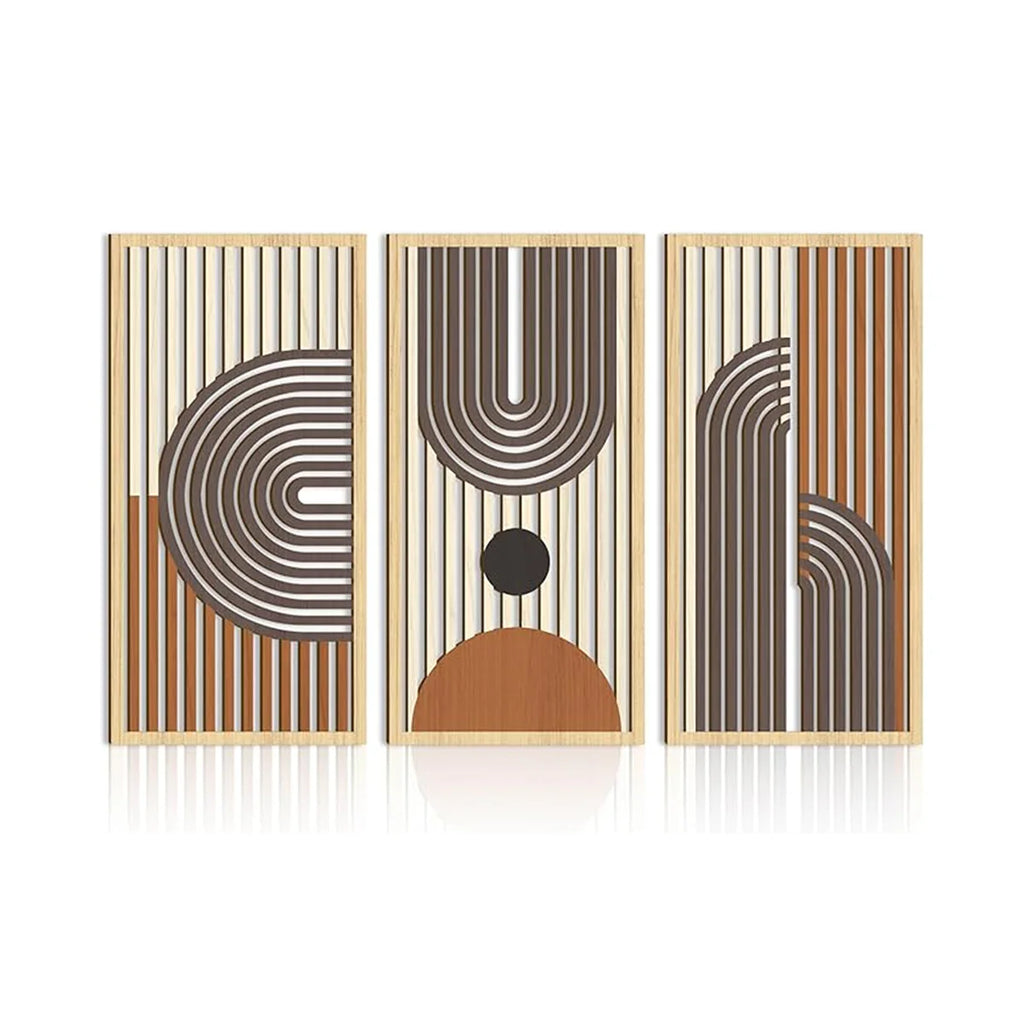 Arte de pared de madera hueca de estilo bohemio