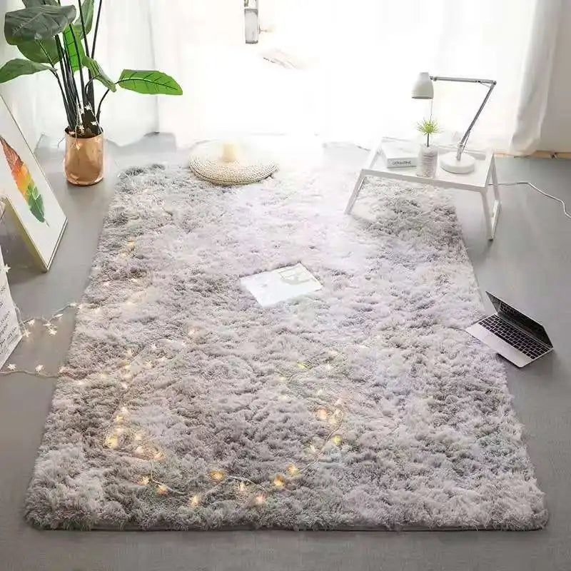 Alfombra Mullida Teñida con Lazo - Decoración Premium para Sala de Estar