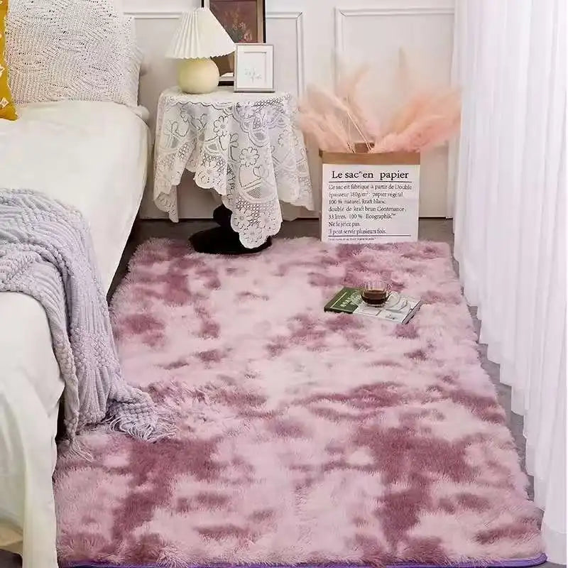 Alfombra Mullida Teñida con Lazo - Decoración Premium para Sala de Estar