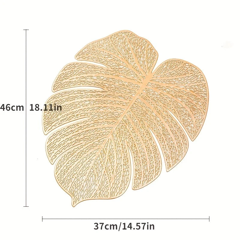Mantel Individual Forma de Hoja Verde