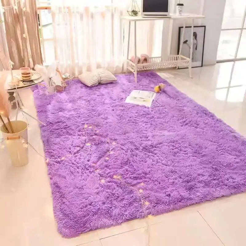 Alfombra Mullida Teñida con Lazo - Decoración Premium para Sala de Estar