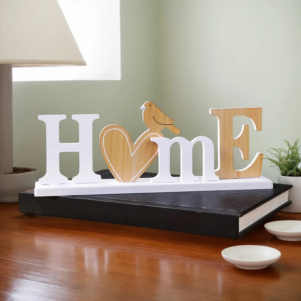 Letrero Decorativo de Mesa - Diseño Pájaro en Forma de Corazón