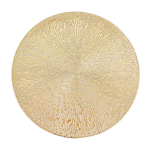 4PCS Vinyl Placemats 15inch Round,Gold color PVC table mats,Waterproof Oilproof Heat Resistant Table Place Mats