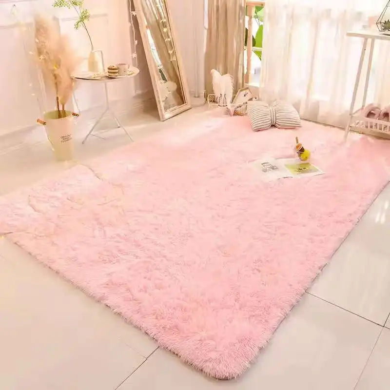 Alfombra Mullida Teñida con Lazo - Decoración Premium para Sala de Estar
