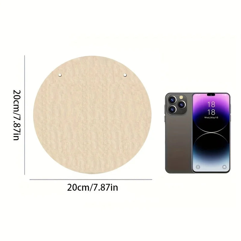 Letrero Rústico de Madera Welcome - Decoración de Pared Redonda