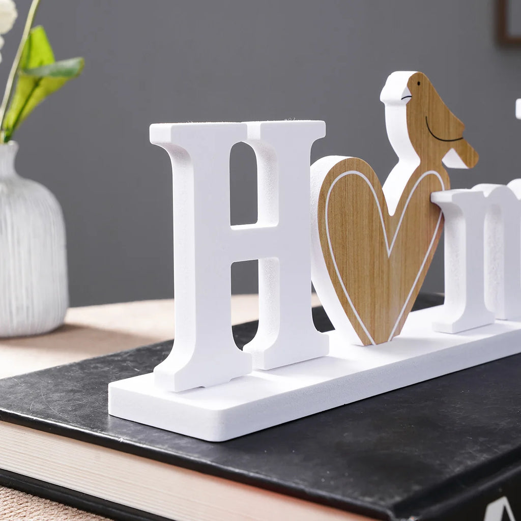 Letrero Decorativo de Mesa - Diseño Pájaro en Forma de Corazón