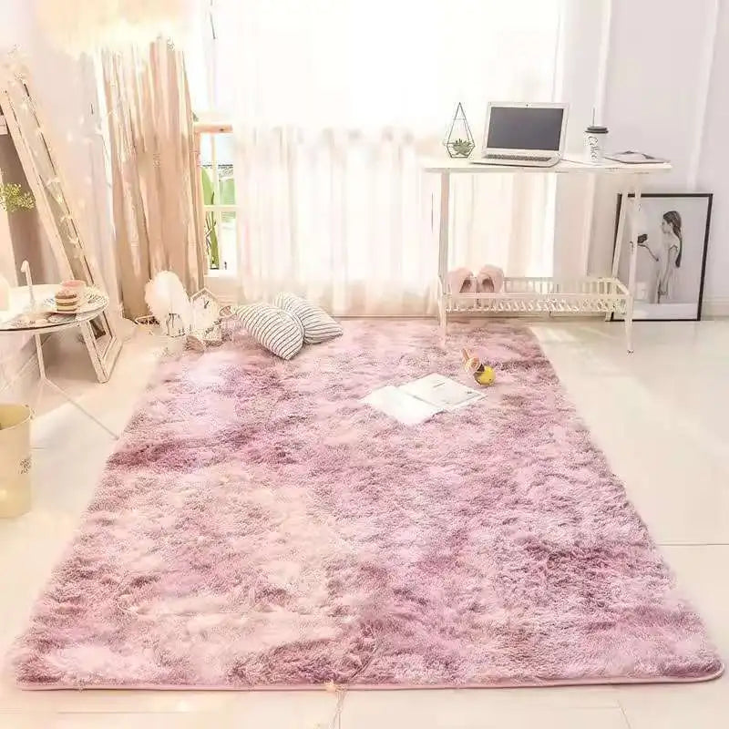 Alfombra Mullida Teñida con Lazo - Decoración Premium para Sala de Estar
